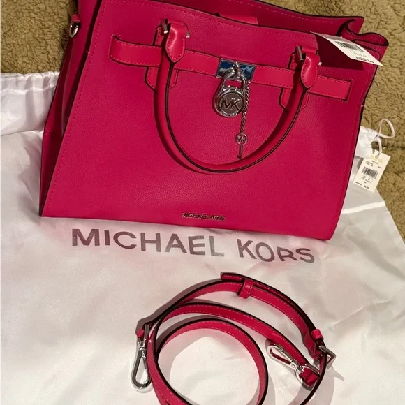 Michael Kors Fuchsia Satchel Shoulder Bag NWT - Picture 3 of 9